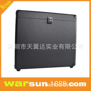 Caja de almacenamiento portátil Skywin de 350x170x335 mm, estuche de cuero negro mate para discos de vinilo, caja de regalo duradera - Product Image 3