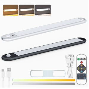 Bande lumineuse <span class=keywords><strong>LED</strong></span> pour armoire <span class=keywords><strong>avec</strong></span> télécommande, variateur d'intensité, <span class=keywords><strong>détecteur</strong></span> <span class=keywords><strong>de</strong></span> <span class=keywords><strong>mouvement</strong></span> automatique, batterie rechargeable, <span class=keywords><strong>sans</strong></span> <span class=keywords><strong>fil</strong></span>, auto-adhésive - Product Image 1