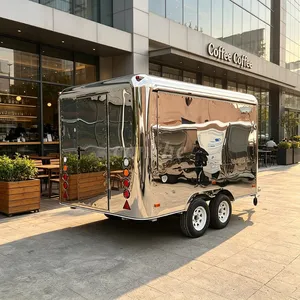 Carrito de Hot Dogs Cuadrado Estándar Alemán, Remolque de Acero Inoxidable Personalizado para Postres de Chocolate, Remolque de Comida Móvil para Campamentos - Product Image 1