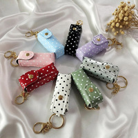 Nouvelle Pochette Portable en PU Faite à la Main, Style Mignon, Luxe Léger, à Pois, pour Rouge à Lèvres, Baume à Lèvres, Parfum, et Accessoire Porte-Monnaie pour Femme