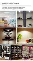 Éclairage d'armoire ultra-mince à 21 perles LED rond Saloon Car Kitchen Wine Display Ceiling Spotlights Smart Home Puck Light