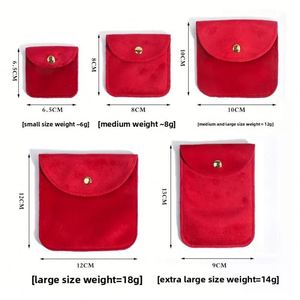 Bolsa de terciopelo con cierre a presión para joyas, monedero grueso de doble cara con botón a presión, bolsa con solapa para anillos, venta transfronteriza - Product Image 3