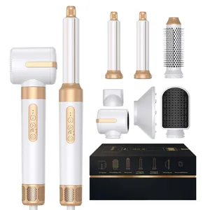 New Hot Bán Chuyên Nghiệp 7 Trong 1 Tốc Độ Cao Một Bước Tóc Styler Máy Sấy Tóc 1400W Máy Sấy Ép Tóc Điện Tóc Curler Bộ