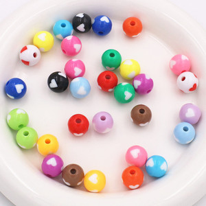 12mm Color-Matched Double-Color Heart-Shaped Acrylic/<b>Plastic</b>/Lucite Straight-Hole <b>Bead</b> DIY Handmade Fashion High Quality Jewelry - Product Image 2