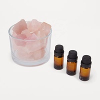 Diffuseur de pierres de quartz rose personnalisé de haute qualité ensemble de désodorisants d'huile essentielle d'arôme de cristal naturel pour la maison ou le bureau