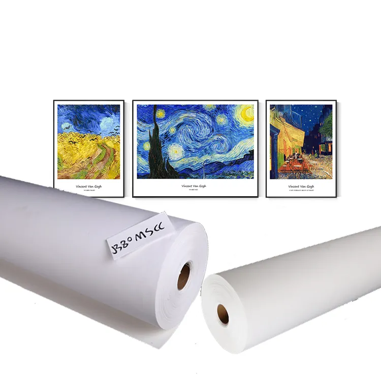 Wholesale Waterproof Eco-solvent 380g Digital Printing Non-adhesive Inkjet 100% Cotton Canvas Roll For Diamond Embroidery