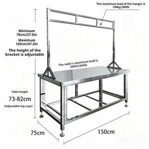 <span class=keywords><strong>Table</strong></span> <span class=keywords><strong>de</strong></span> boucher en acier inoxydable personnalisable en gros avec support <span class=keywords><strong>de</strong></span> suspension pour viande, <span class=keywords><strong>table</strong></span> <span class=keywords><strong>de</strong></span> <span class=keywords><strong>traitement</strong></span> <span class=keywords><strong>de</strong></span> la viande commerciale pour abattoir - Product Image 2