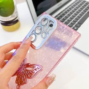 <span class=keywords><strong>Coque</strong></span> de téléphone IMD électroplaquée A56/A17/A16/S25/S24FE/S23Ultra/A15/A25/A35/A55/A54/A36 avec support papillon antichoc - Product Image 5