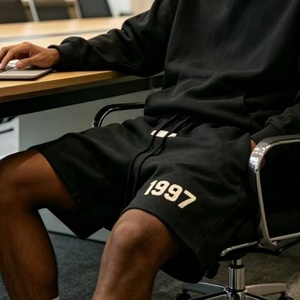 <span class=keywords><strong>Fear</strong></span> 1997 Venta al por mayor ESS SS22 Pantalones cortos de tabla para hombre Camisa de manga corta a cuadros Cintura media Color avena y avena oscuro Estilo urbano con LOGO - Product Image 6