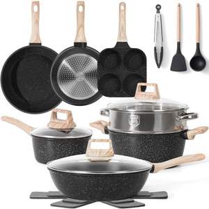 Ensemble de casseroles antiadhésives en <span class=keywords><strong>granit</strong></span>, compatible avec les plaques à induction, ustensiles de cuisine multifonctionnels pour la maison - Product Image 1