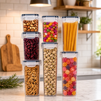Ensemble de 7 contenants de rangement en plastique pour la cuisine, le réfrigérateur, les aliments, les céréales, les collations, les aliments secs