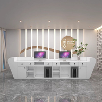 Ensemble de mobilier de bureau commercial moderne, bureau extensible en panneau mélaminé, table de réception avec bordure entièrement scellée, personnalisable