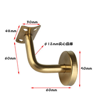 Pegangan Tangga Dinding Model Tangga Gaya Cina Baru dari Produsen, Bahan Baja Tahan Karat Lapis Titanium Emas Satin Poles, Terpasang di Dinding