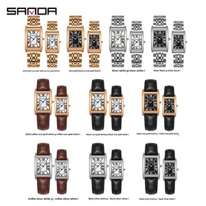Sanda 1150 חם מכירה יוניסקס wristwatch רטרו קוורץ מרובע עם רצועת עור עמיד למים סגנון קסם - Product Image 5
