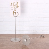 Porte-numéro de table en métal pour décoration de mariage en acier inoxydable Clip mémo Place Card Stand