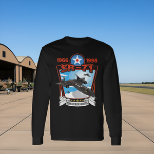 Camiseta de manga larga Sr71 Blackbird 1966 1998 Diseño de aviones militares - Product Image 3