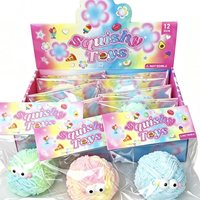 Jouet anti-stress créatif en PVC souple et mignon, petit monstre tricoté, boule à presser à rebond lent pour la décompression