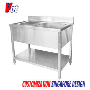 VICTORY Medical Évier double en acier inoxydable pour hôtels et restaurants avec plinthe Inox Lab Sinks - Product Image 2