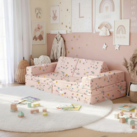 Ensemble de canapé modulable pour enfants avec blocs de construction, fauteuil en mousse convertible et coussin de sol pour tout-petits