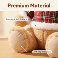 Boneka Beruang Teddy Plushie Natal Bermotif Kotak-kotak 25cm, 2 Warna Coklat Muda Coklat Tua, Bersertifikat BSCI dari Pabrik