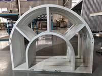 Ventana de Imagen con Vidrio Aislante Personalizada AS2047, Estándar Australiano, Ventanas Triangulares de Aluminio Modernas con Arco, Función de Pantalla Magnética