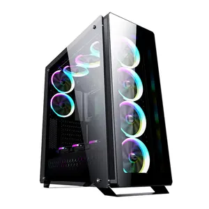 Hot Selling New Großhandel Full Tower Eatx gehärtetes Glas transparente PC-Gehäuse Computer Cabinet Gaming Case