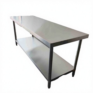 Commercial Kitchen Stainless Steel Work Table with Bottom Shelf Easy Setup Easy Cleaning - Product Image 3
