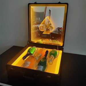 Custom Logo 5MM Thick Washable Pre-Assembled Powder Coated Lighted Acrylic Mirror Beef Suitcase Meat Carrier <b>Box</b> LED <b>Display</b> - Product Image 1