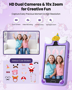 Téléphone intelligent pour enfants, jouet avec double caméra, lecteur de musique, jeux de puzzle, écran tactile pour enfants - Product Image 2