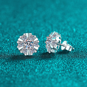 <strong>Wholesale</strong> Women's 0.5ct Moissanite Diamond Stud Earrings S925 Sterling Silver Geometric Wedding Jewelry for Parties for Gifts - Product Image 3