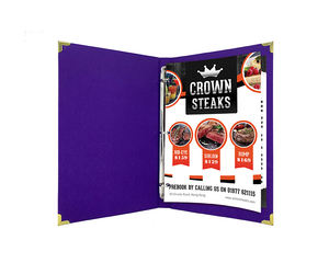 Porta Menús de Lino Morado con Anillas, Formato A4, para Restaurante - Product Image 1
