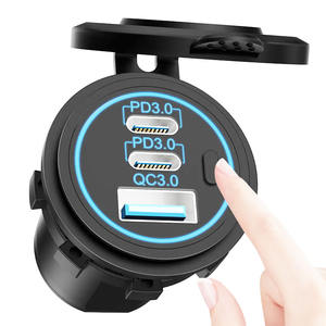 <span class=keywords><strong>Chargeur</strong></span> de voiture multi-ports <span class=keywords><strong>12V</strong></span>/24V 100W QC3.0 PD USB A+C, prise de charge rapide pour bateaux marins, camions, <span class=keywords><strong>camping</strong></span>-cars - Product Image 5