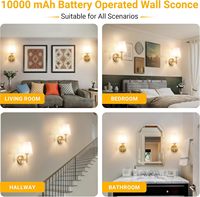 Ampoule LED USB rechargeable 5W E27 6000mAh, fonctionnant sur batterie DC, télécommande sans fil, lumière murale pour chambre à coucher, décoration murale