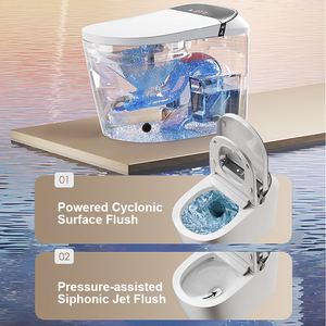 Toilette intelligente norme américaine 110V, bidet intégré, télécommande, commande vocale, sélection de 6 langues, chasse d'eau automatique, chauffée - Product Image 3