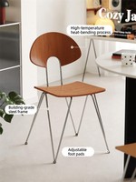 Chaise de salle à manger moderne en acier pour appartement, salon, meubles de maison durables et écologiques