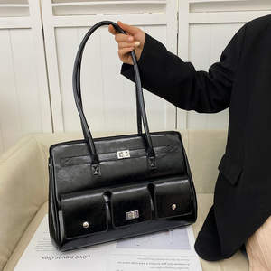 Bolso de mano negro de PU de alta calidad para mujer, bolso de hombro único de moda para mujer - Product Image 2