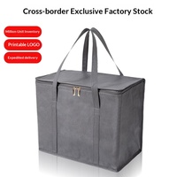 Sac isotherme non tissé avec doublure en aluminium, pliable et portable, pour repas à emporter, sac de conservation de la fraîcheur avec poche à glace, impression LOGO WF021