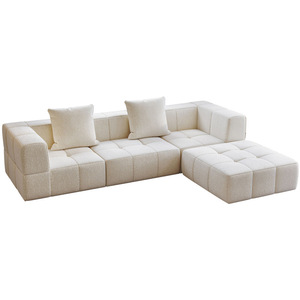 Creamy Cloud L Shaped Modular <b>Sofa</b> Chenille Fabric <b>Foam</b> Filling Living Room Furniture - Product Image 4