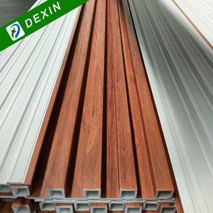 Prix d'usine Revêtement mural 3D design intérieur Revêtement mural haute qualité intégré WPC PVC Panneau mural intérieur cannelé - Product Image 3