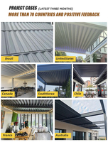 Pergola à toit à lames orientables en aluminium motorisée, abri extérieur pour patio, jardin, terrasse, cour, balcon, protection solaire