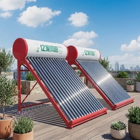Système de chauffe-eau solaire électrique à tubes sous vide à circulation directe, autonome, en acier inoxydable, 170 L, classe d'efficacité énergétique