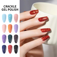 Kit de vernis gel craquelé UV/LED de marque propre, sans HEMA, haute pigmentation, logo personnalisé, 15 ml