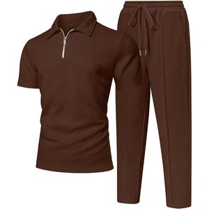 Ensemble de survêtement pour homme, manches courtes, décontracté, respirant, tenue d'été, deux pièces, sweat-shirt et pantalon de jogging - Product Image 6