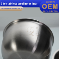 Pot intérieur en acier inoxydable personnalisable OEM pour cuiseur à riz - Compatible avec le pot de remplacement pour cuiseur à riz Aroma.