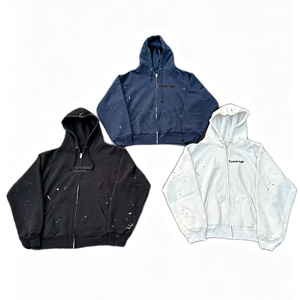 <span class=keywords><strong>Felpa</strong></span> con <span class=keywords><strong>Cappuccio</strong></span> e Zip Integrale Personalizzata con Logo Ricamato, in Spugna Francese Pesante, Oversize per Uomo - Product Image 2