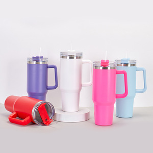 Stainless Steel Tumbler 40Oz <b>Insulated</b> With Handle Travel <b>Mug</b> For Outdoor Use - Product Image 1
