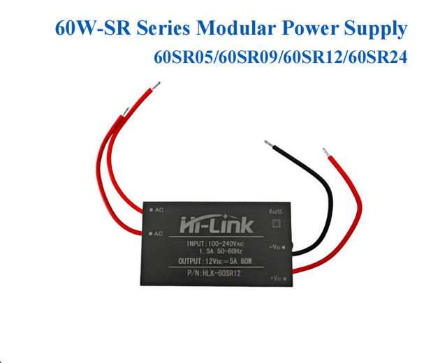 Hi-Link Low Ripple 60W HLK-60SR05 AC DC Power Supply Module for Smart Home Industrial Control HLK-60SR05/60SR09/60SR12/60SR24