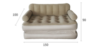 Canapé gonflable d'extérieur moderne Highwin, surface veloutée, lit gonflable 2-en-1 léger et pliable, taille Queen