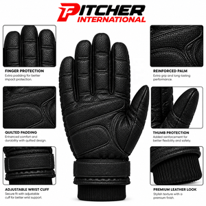 Gants d'hiver en peau de mouton en gros, compatibles écran tactile, doublés laine, pour détaillants de mode, logo personnalisé, fourniture directe usine - Product Image 6