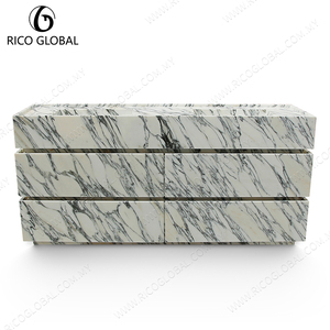 Marble Bathroom <b>Vanity</b> Solid Wood Plywood <b>Vanity</b> Set <b>LED</b> Mirror Cabinet for Apartment Guest Bath - Product Image 6